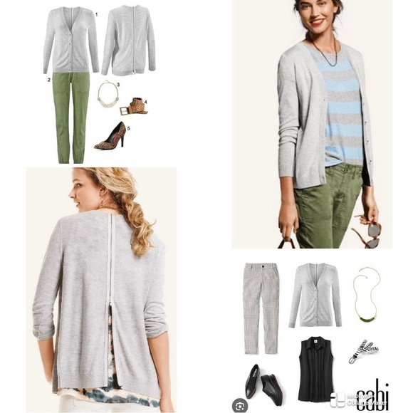Cabi Cobblestone Gray Sweater Cardigan - Picture 1 of 10